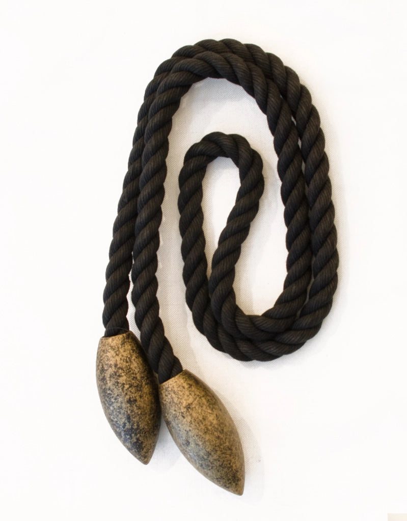 Curtain tie-back Saga with wooden oval, various colours