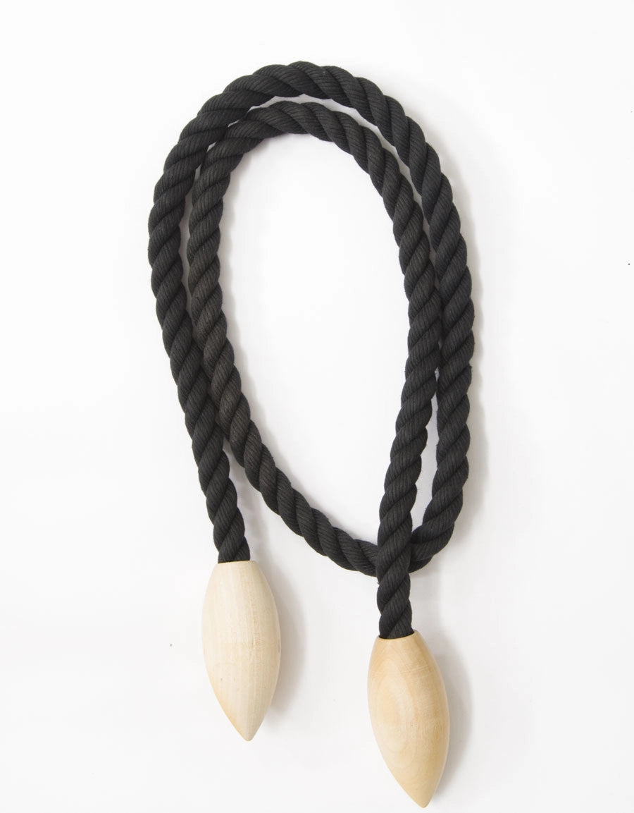 Curtain tie-back Saga with wooden oval, various colours