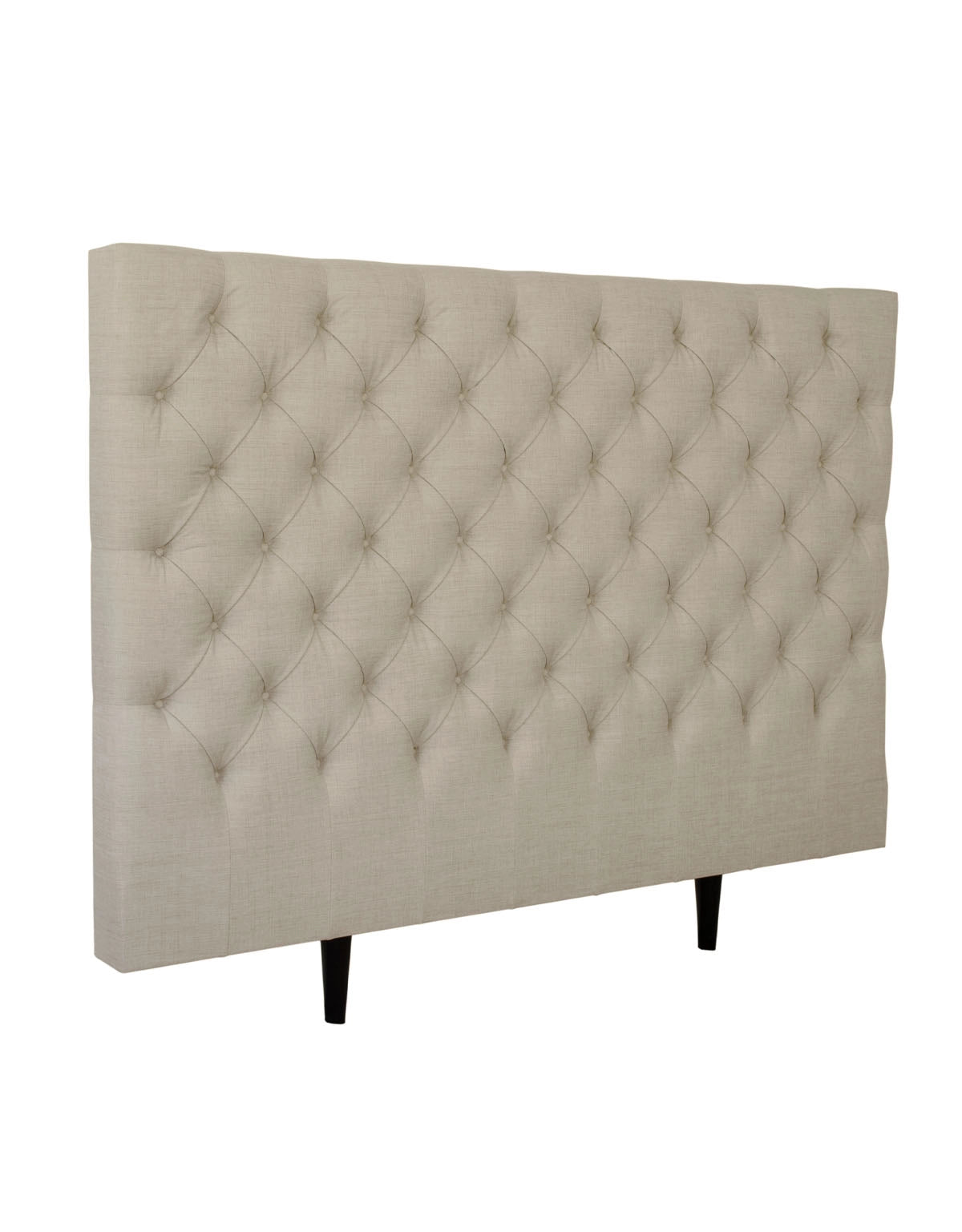 Beige sänggavel med knappar