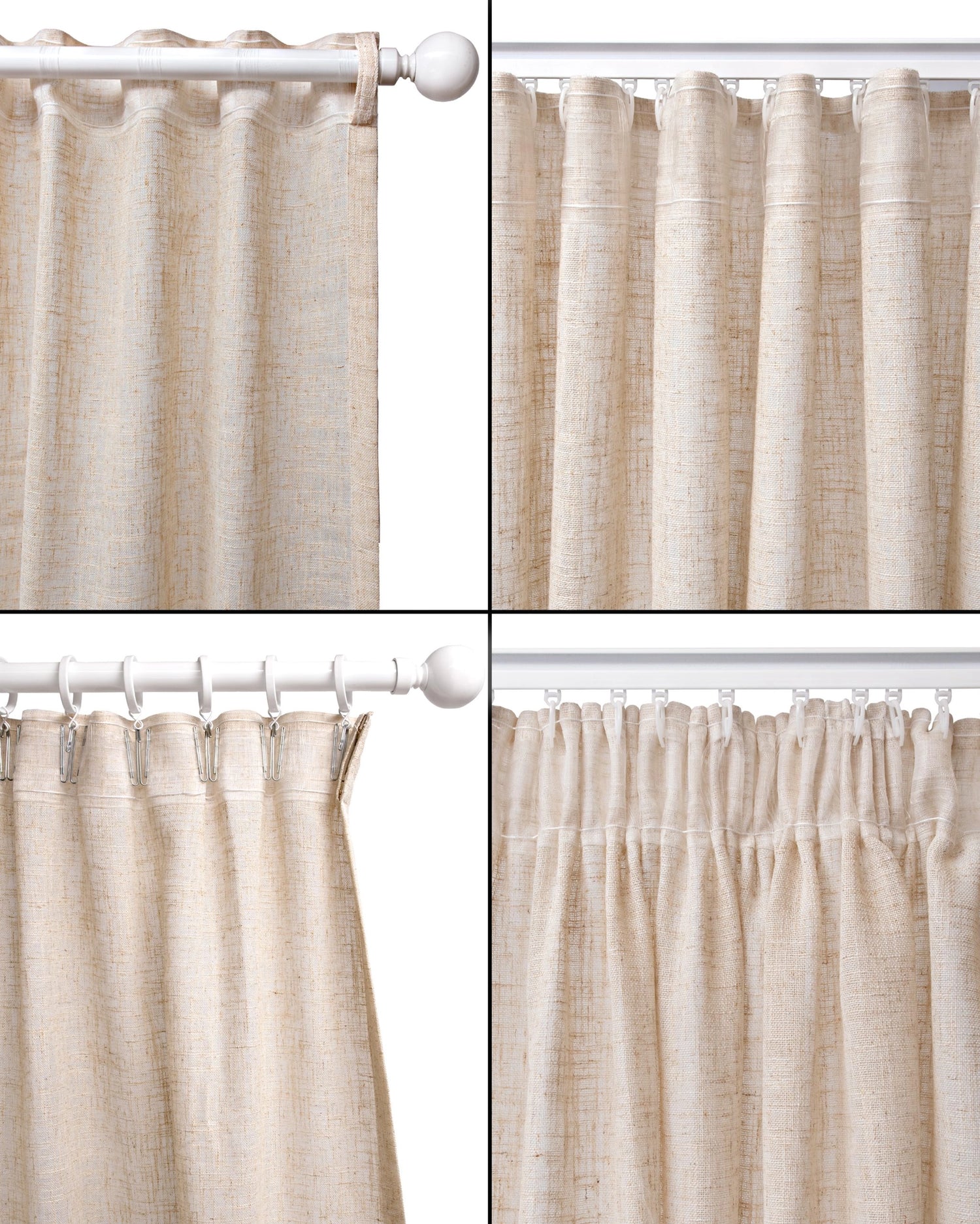 Hotellgardin Mylla, beige, upphängning baksida