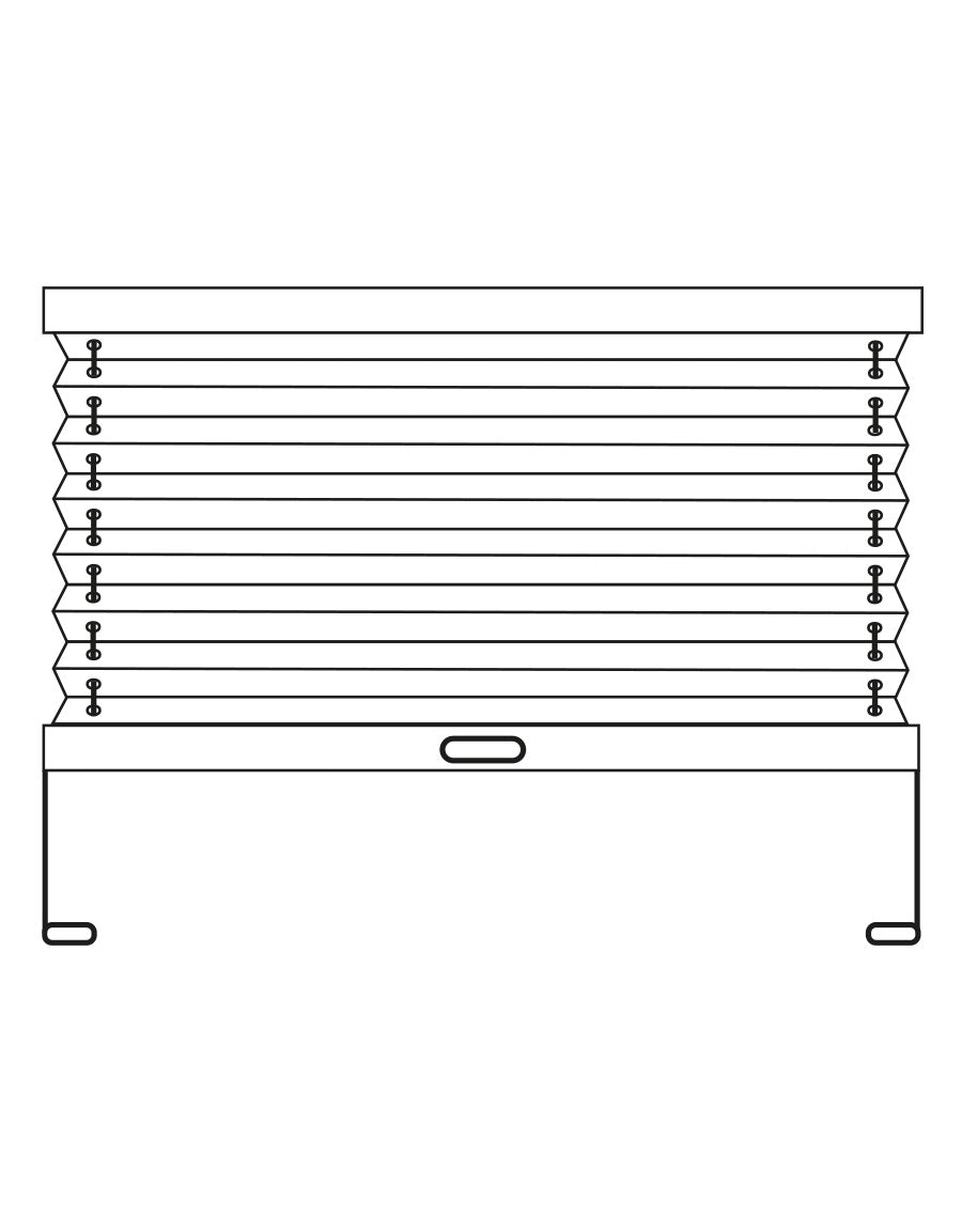 Illustration över plisségardin med fast topprofil