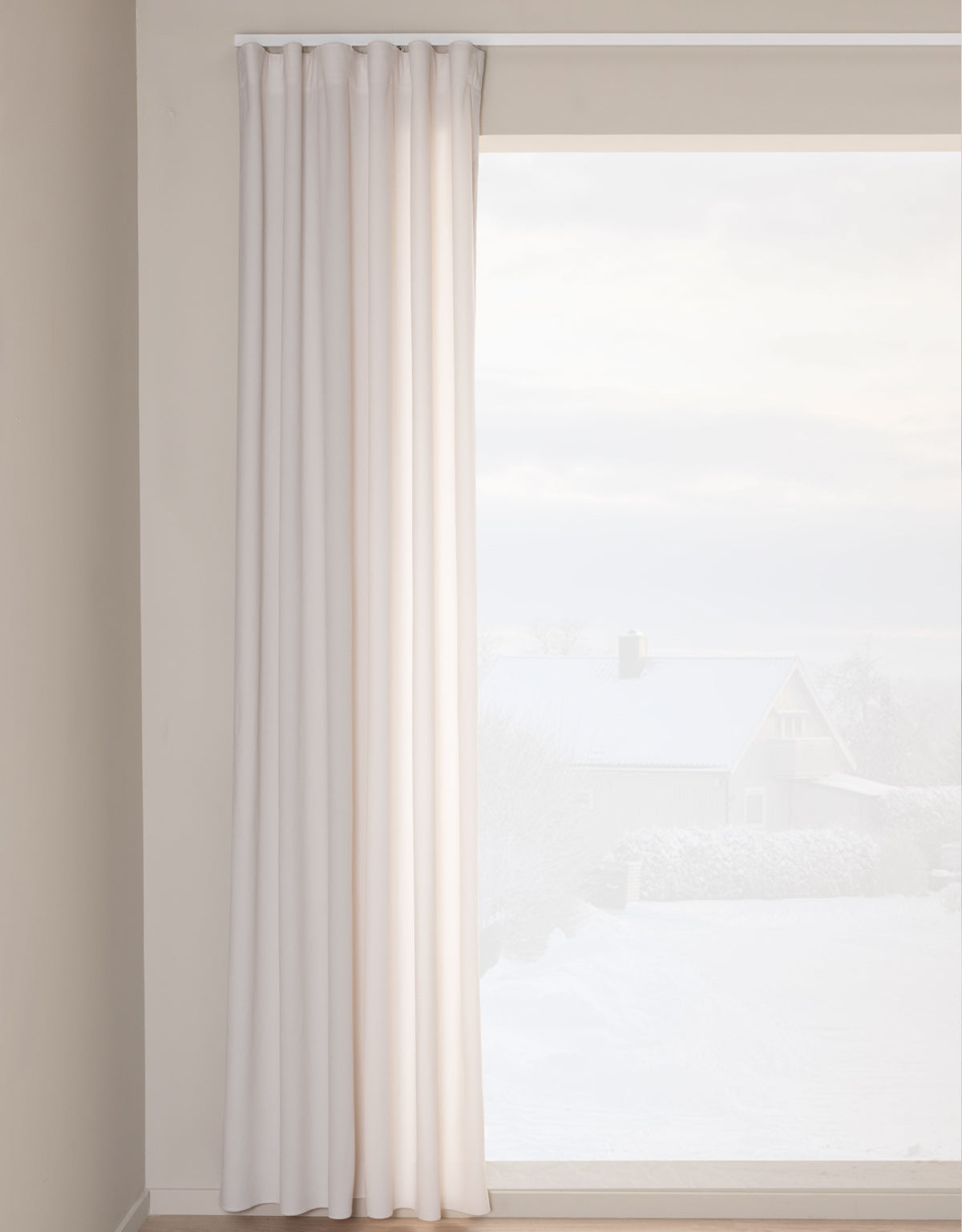 White curtain in velvet